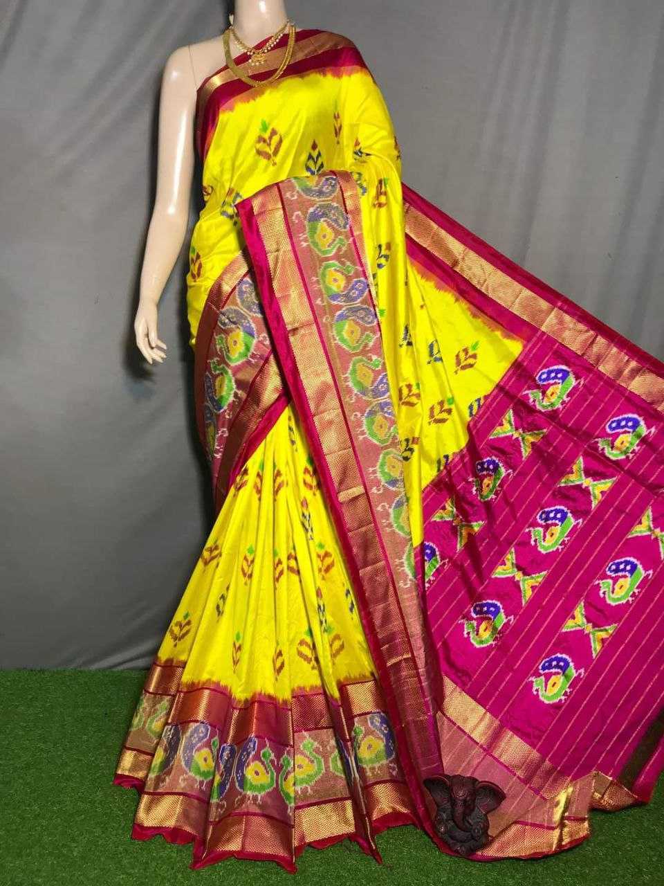 YNF PATOLA SILK RRI IKKAT SAREES WHOLESALE IKAT  POCHAMPALLY PATOLA SAREES MANUFACTURER      